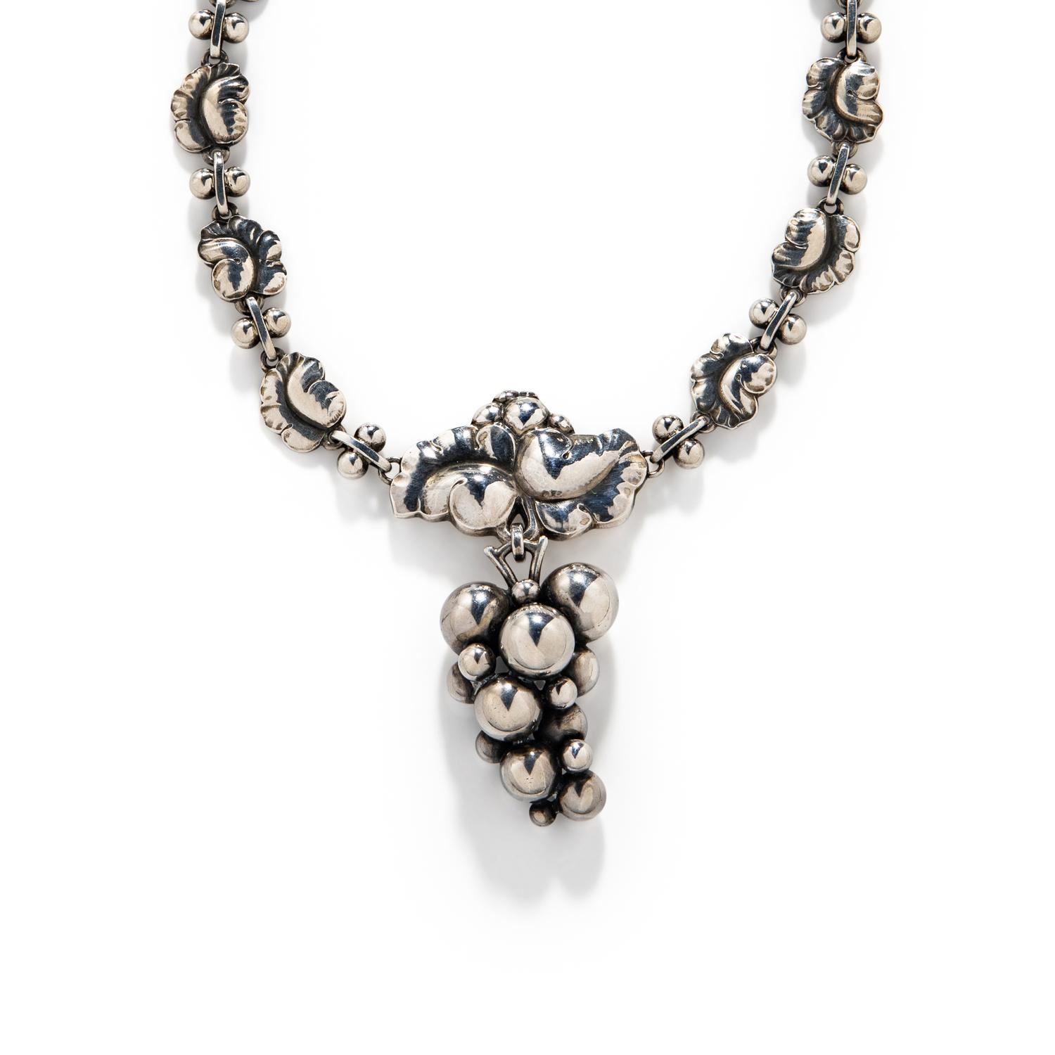 HARALD NIELSEN FOR GEORG JENSEN, STERLING SILVER 'MOONLIGHT GRAPE' NECKLACE