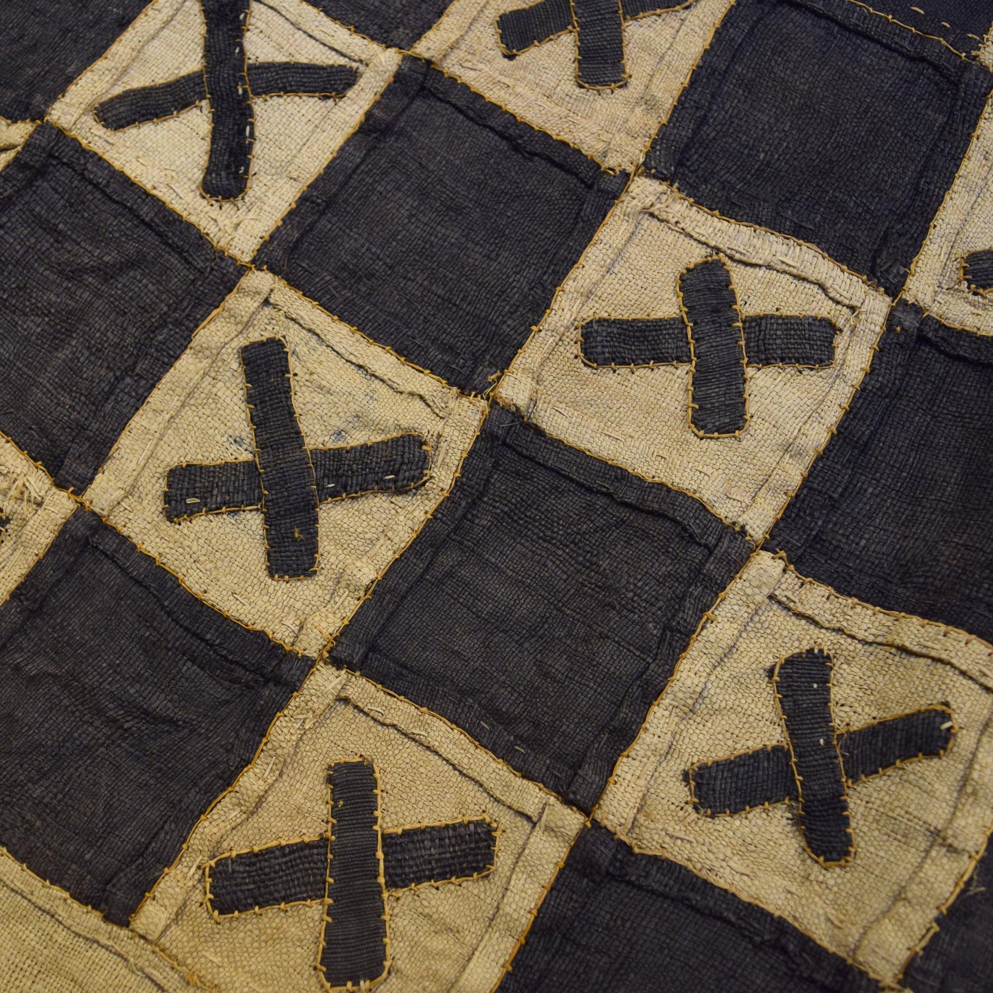 A Hand Woven Kuba Cloth 166" W x 23" H — Democratic Republic of the Congo, Mid-20th Century