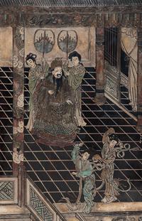 A Chinese Lacquer Eight-Panel Screen