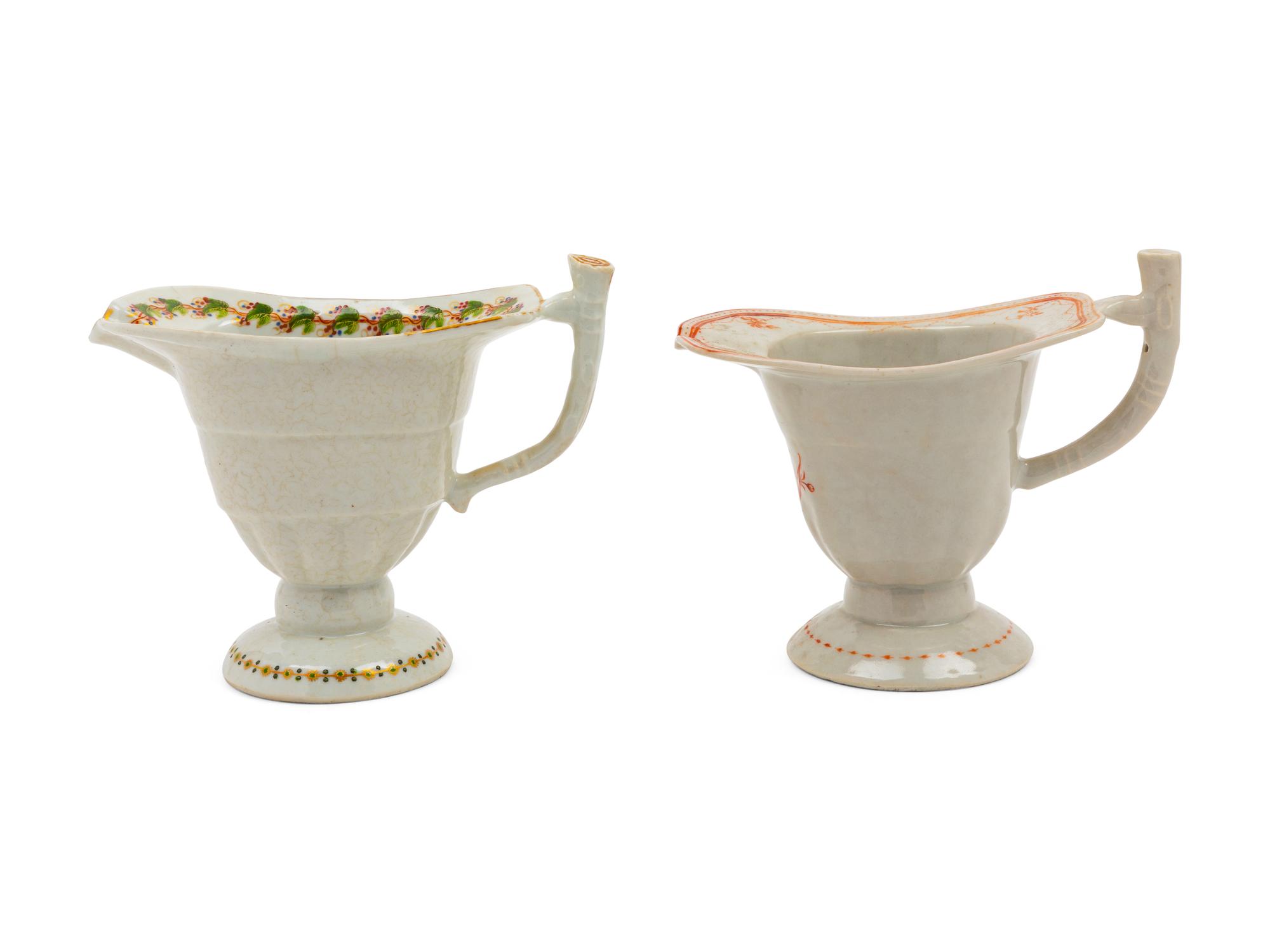Two Chinese Export Porcelain Sauce Boats