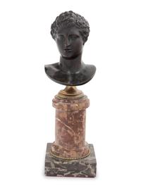 A Grand Tour Bronze Bust on a Bi-Color Marble Socle