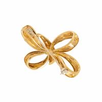 NEIMAN MARCUS, YELLOW GOLD BOW BROOCH