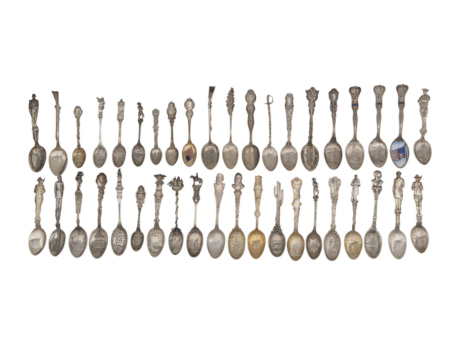 A Collection of Silver Souvenir Spoons