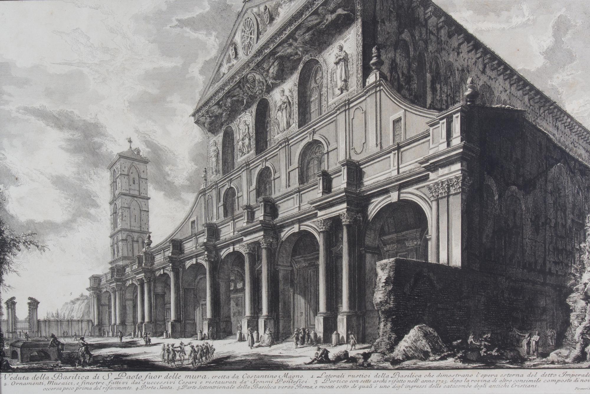 After Giovanni Piranesi, (Italian, 1720-1778), The Basilica of S. Sebatiano and The Basilica of S. Paolo