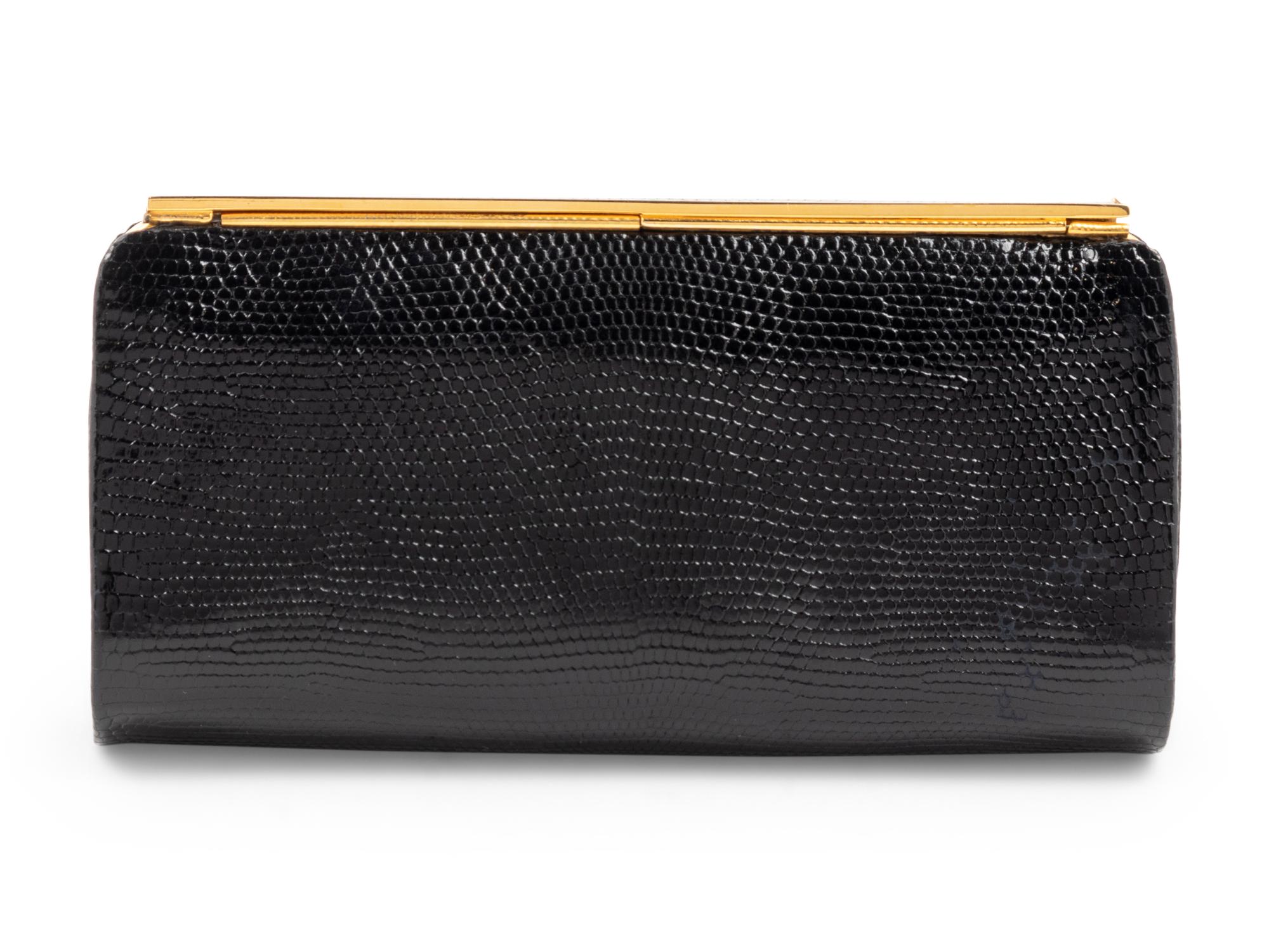 Gucci Black Lizard Skin Bag, 1960-80s