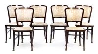 A Set of Six Brass Mounted Mahogany Dining Chairs Height 35 1/2 inches. — PORTOIS & FIX, 20TH CENTURY