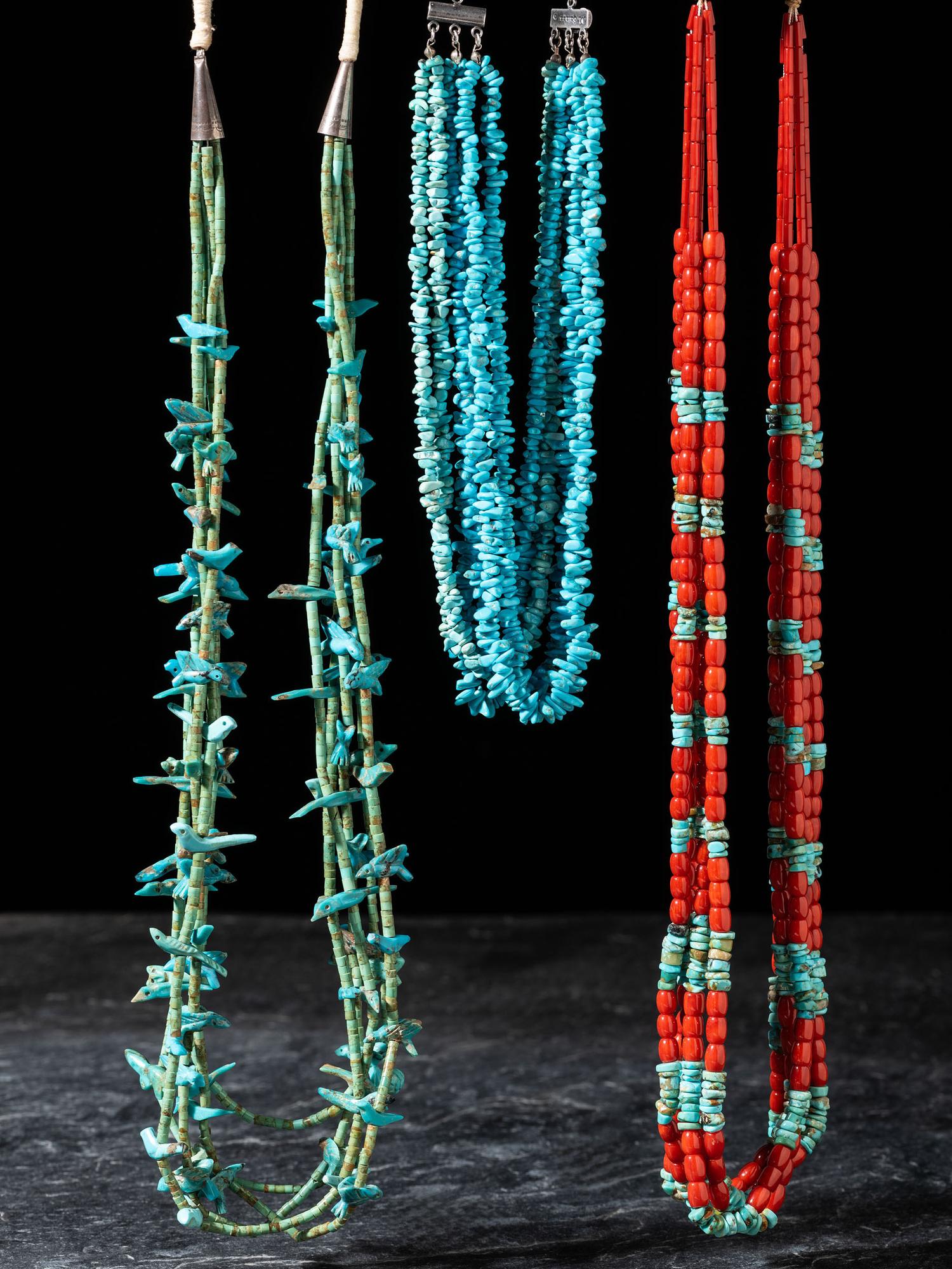 Pueblo and Southwestern-style Multi-strand Necklaces