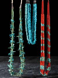 Pueblo and Southwestern-style Multi-strand Necklaces