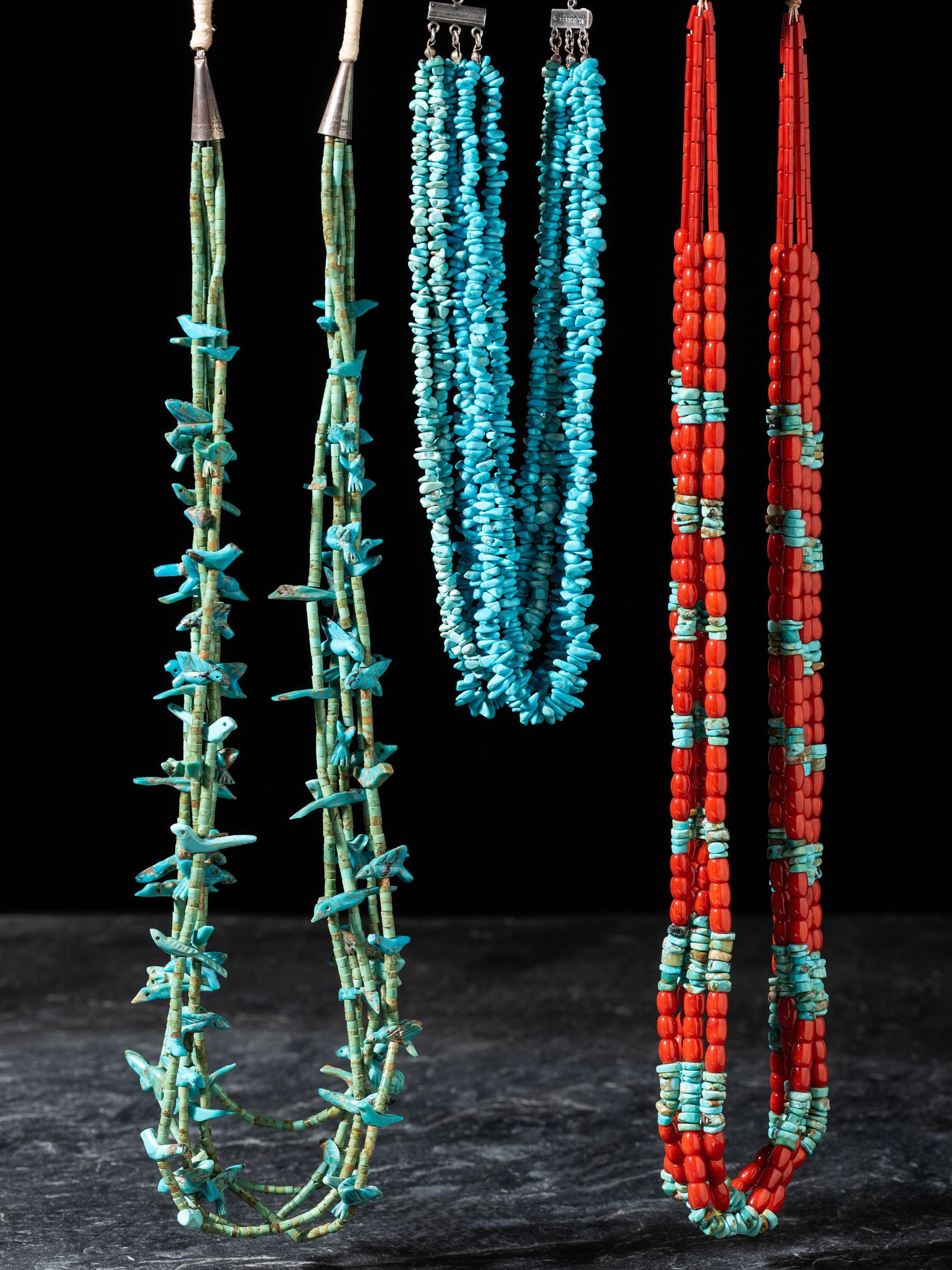 Pueblo and Southwestern-style Multi-strand Necklaces