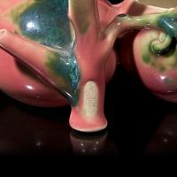 An Unusual "Double Peach" Porcelain Teapot, Seifu Yohei III or IV, Meiji/Taisho Period