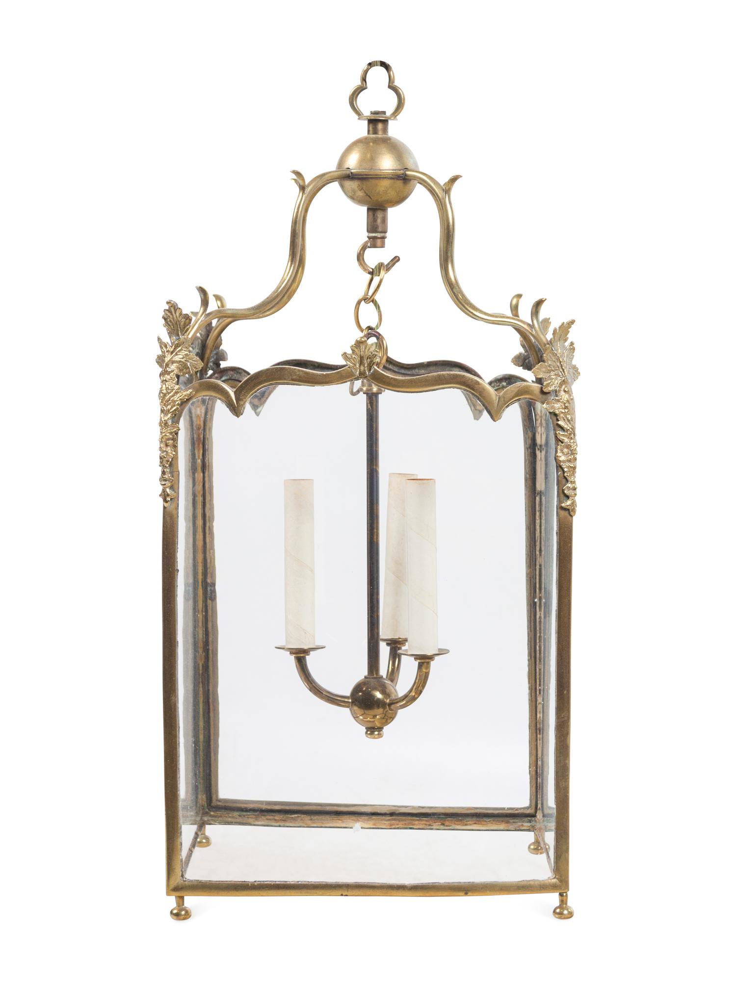 A French Brass Hall Lantern