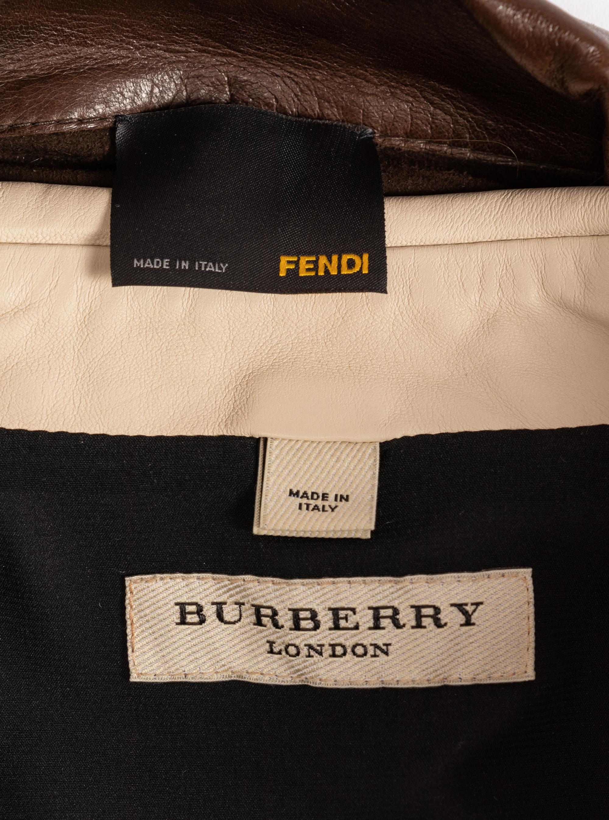 Two Designer Leather Shirts: Fendi & Burberry, 2000-10s