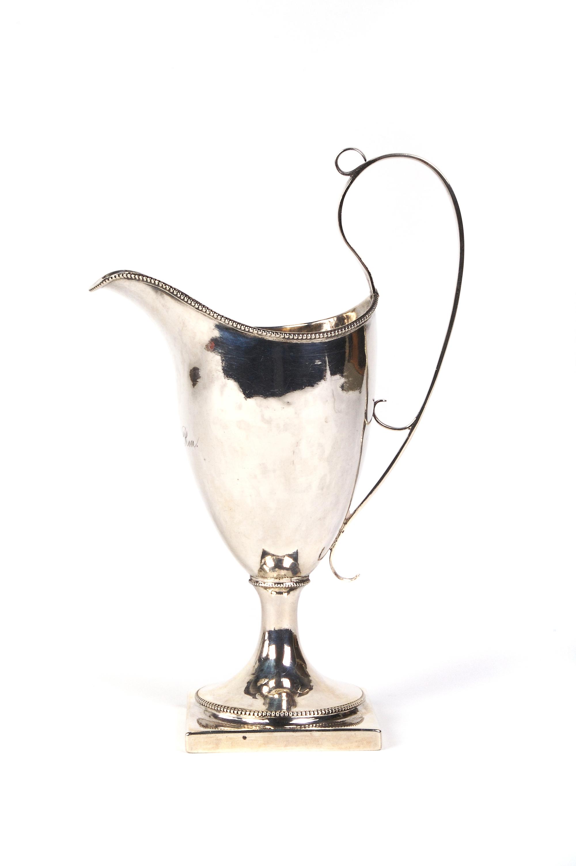 An American Coin Silver Creamer, Coleman, Height 7 1/4 inches.
