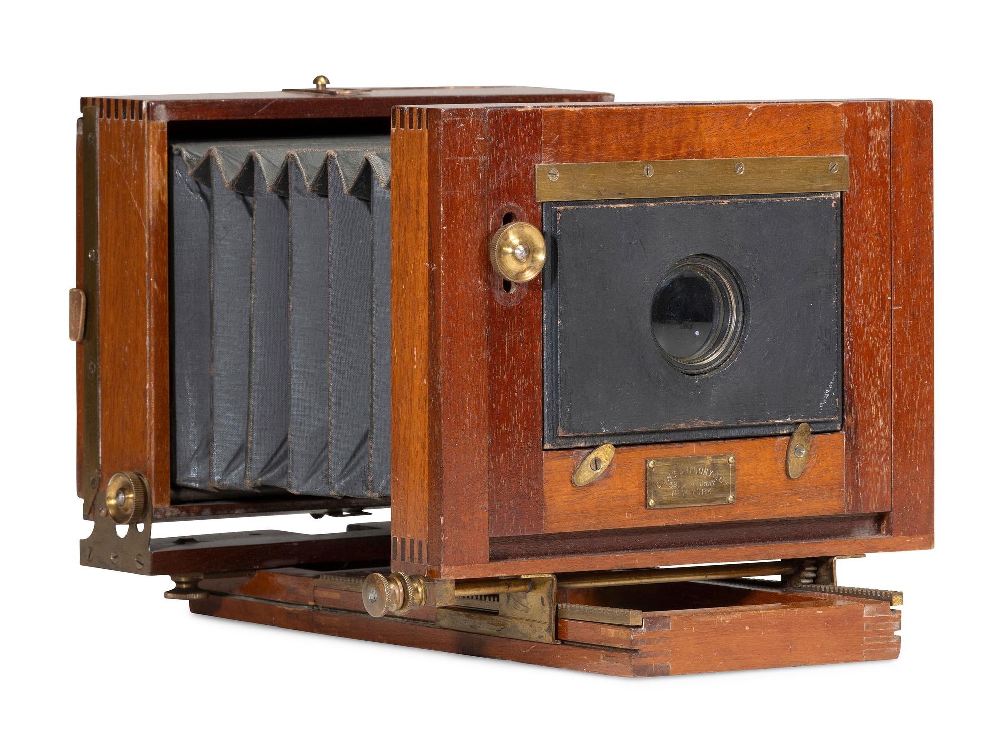 [EARLY PHOTOGRAPHY]. 2 cameras made by E. & H.T. Anthony, including the Victor and Champion. Ca late 1880s.