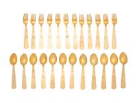 A Set of Danish Enameled Silver-Gilt Flatware Articles