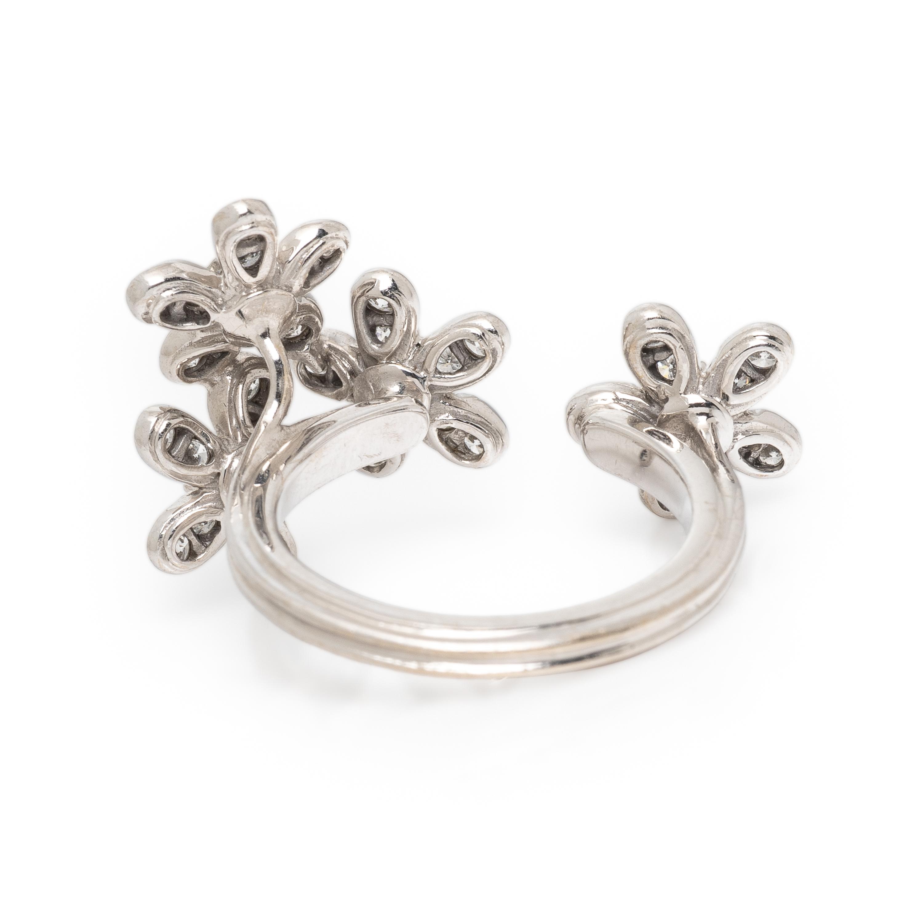 Van Cleef & Arpels, Diamond and White Gold 'Socrate' Between the Finger Ring
