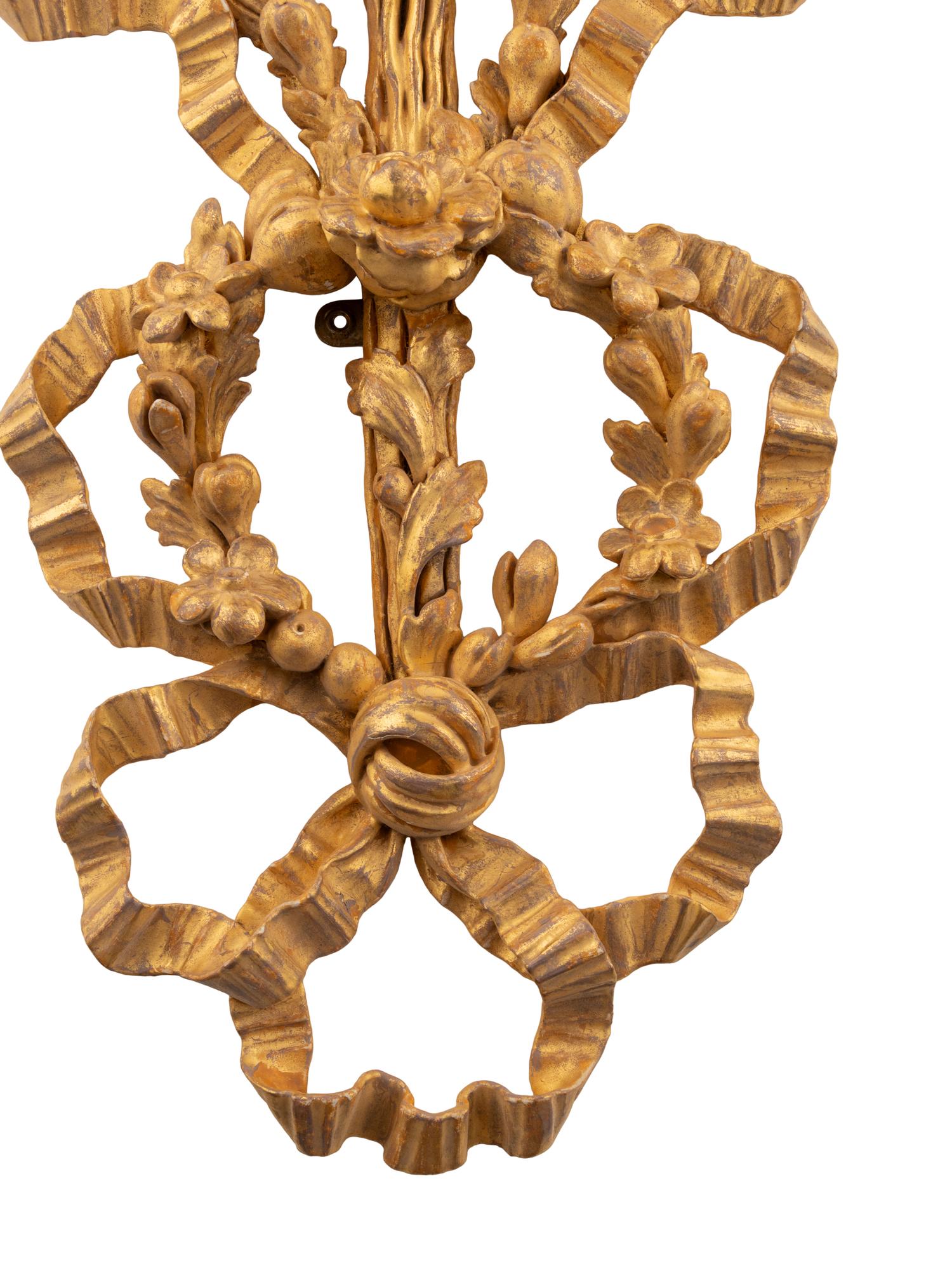 A Pair of French Giltwood Appliques