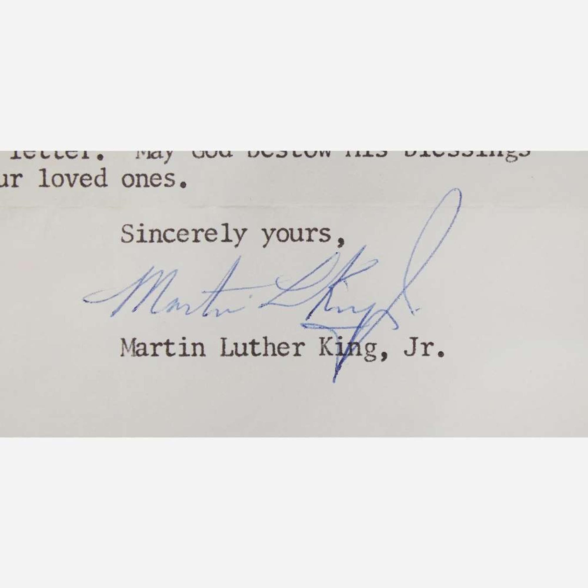 [African-Americana] King, Martin Luther, Jr. Typed letter, signed