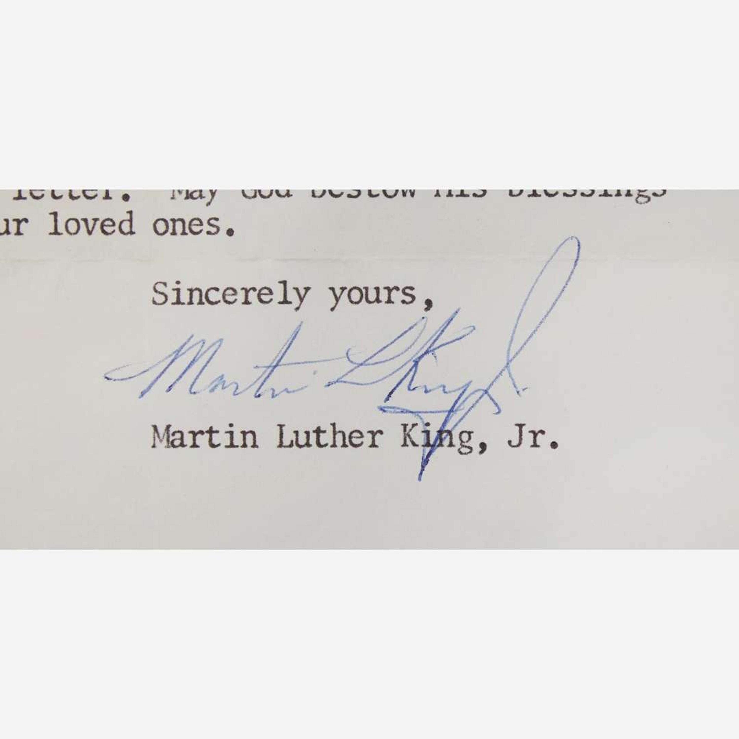 [African-Americana] King, Martin Luther, Jr. Typed letter, signed