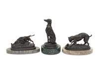 A Trio of Canine Bronze Figures After Antoine Louis-Barye (French, 1795-1875)