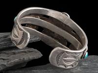Navajo Turquoise Cluster Cuff Bracelet