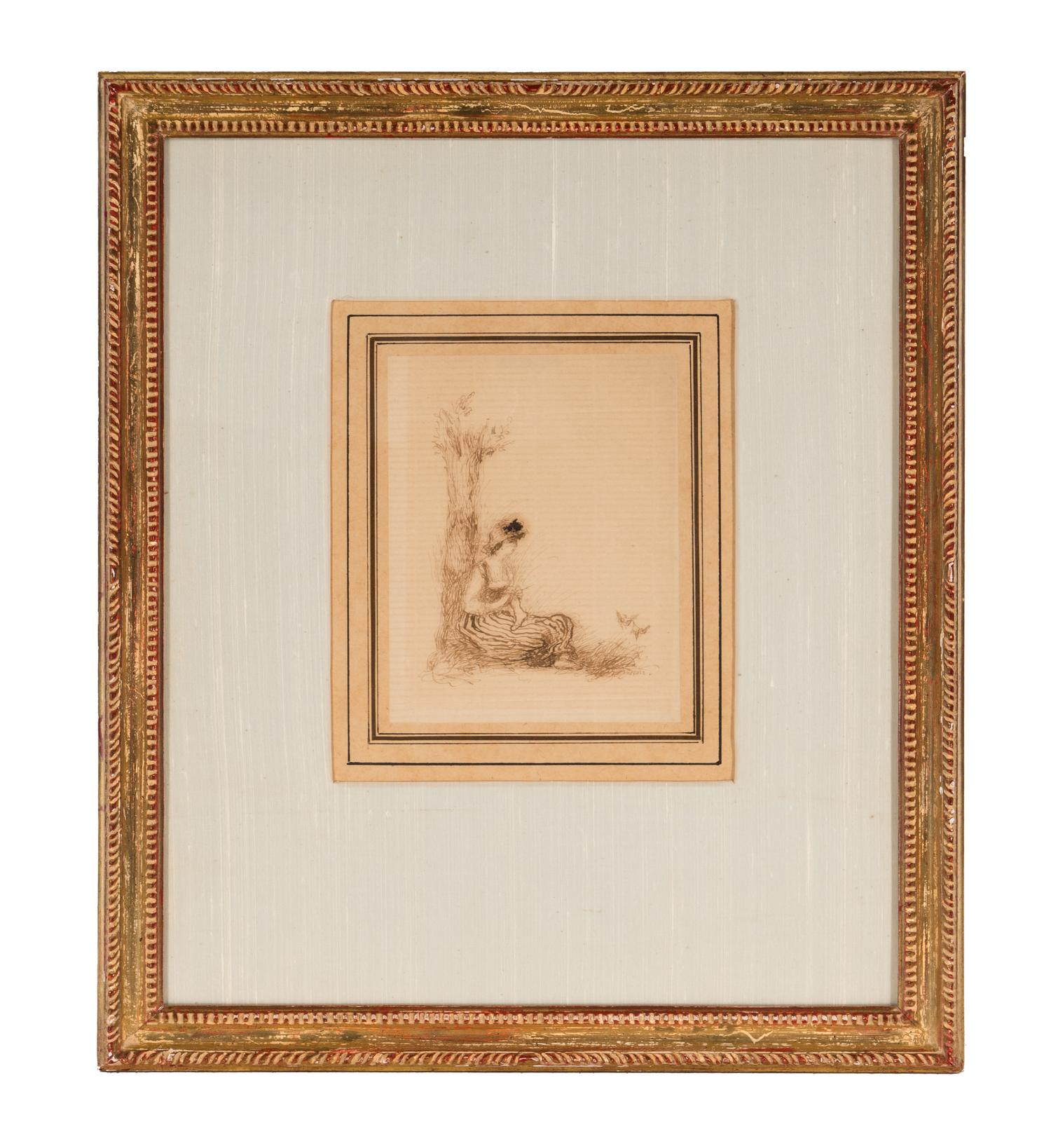 Jeune Fille Tricotant (Drawing for the Letter 'L'), 1879
