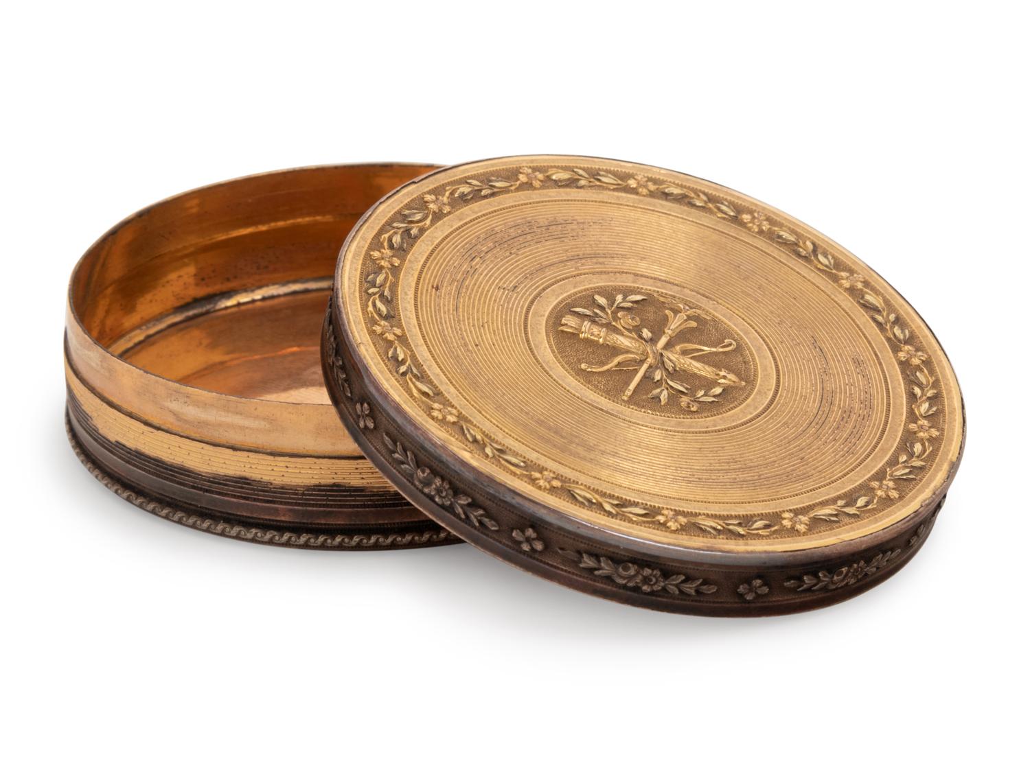 A Continental Gold-Plated Snuff Box