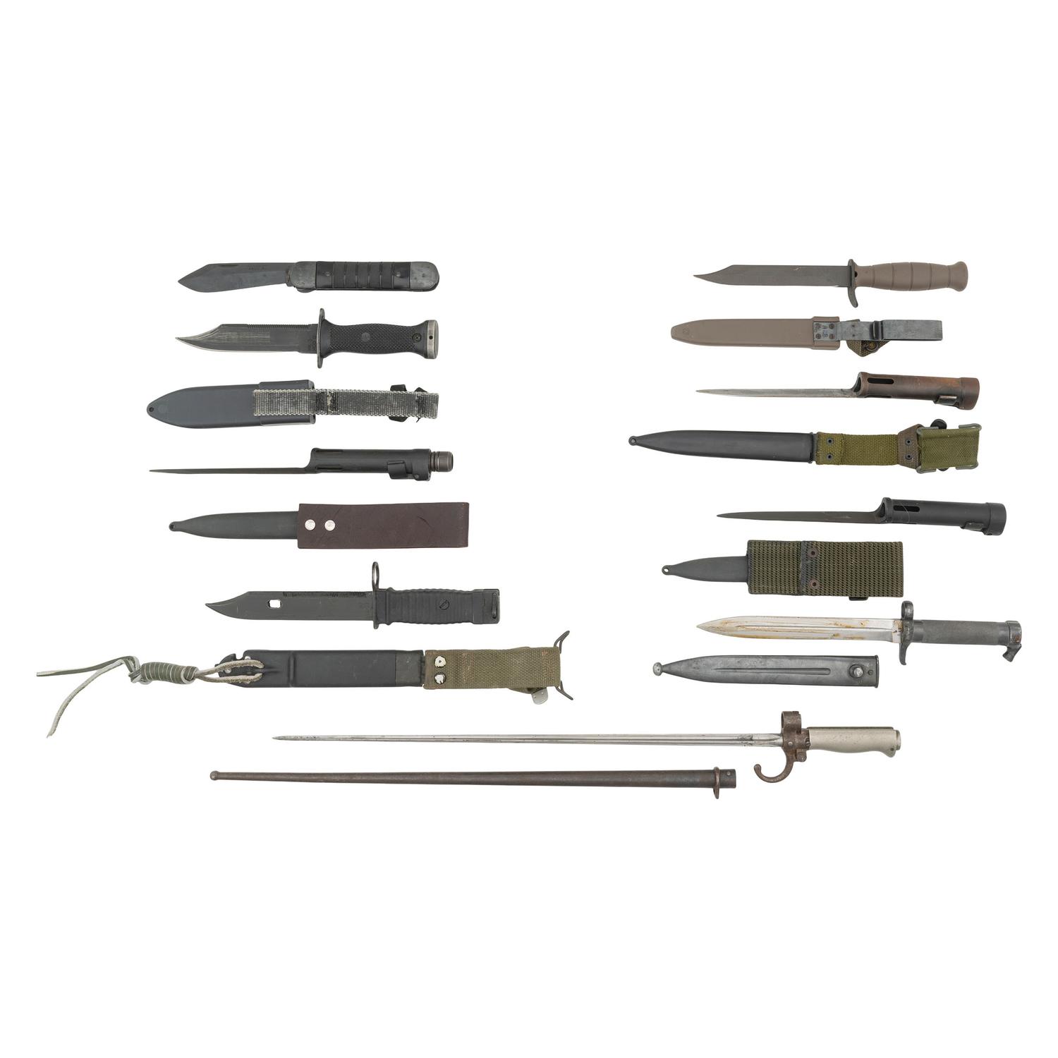 Lot of Nine Bayonets and Fighting Knives
