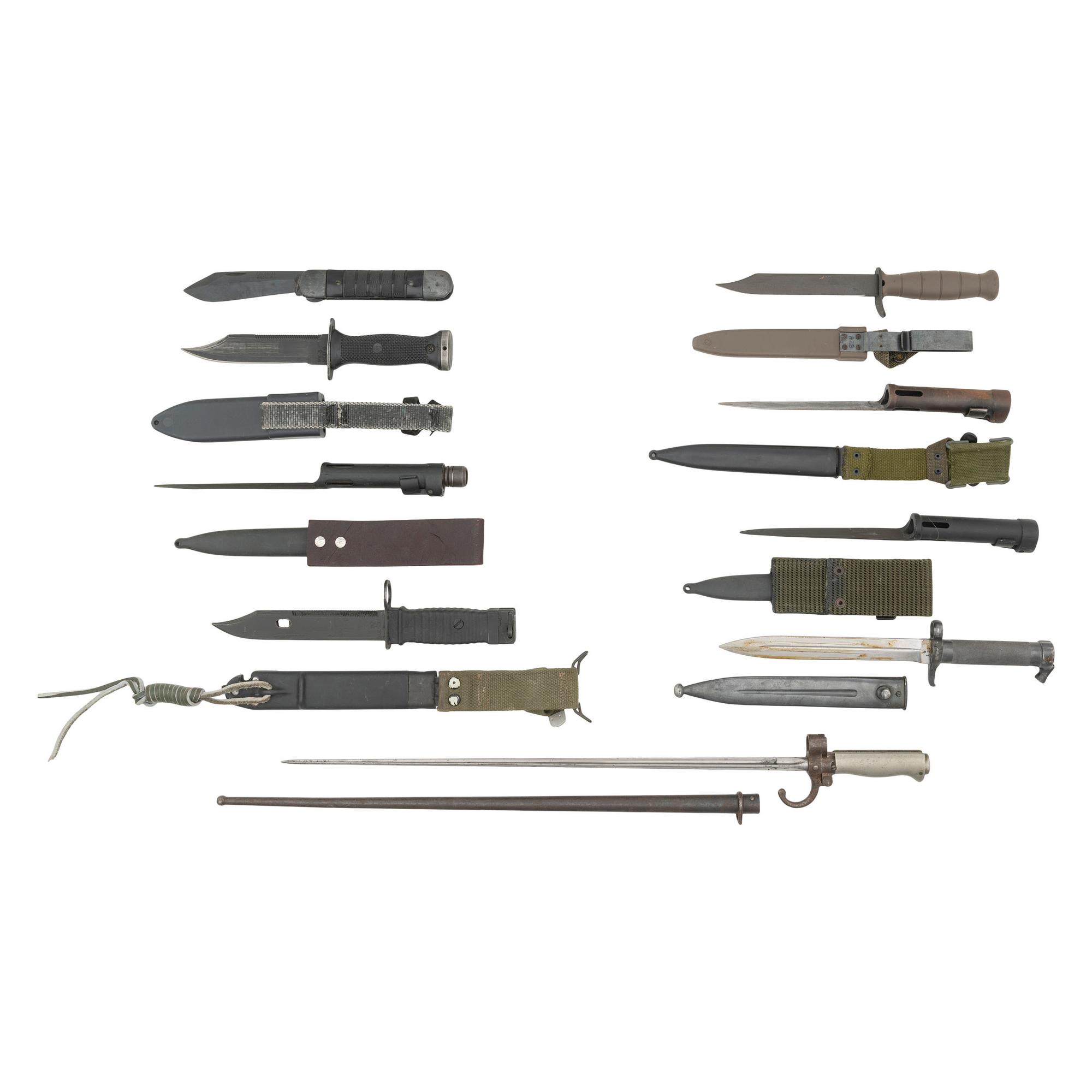 Lot of Nine Bayonets and Fighting Knives