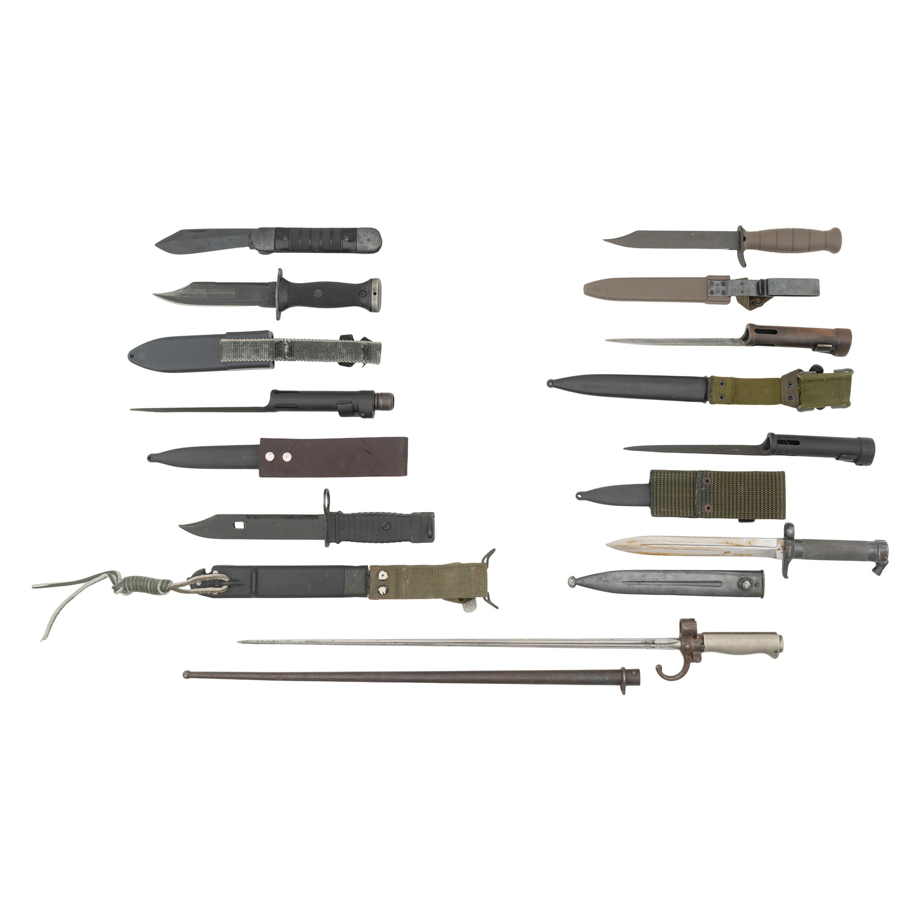 Lot of Nine Bayonets and Fighting Knives