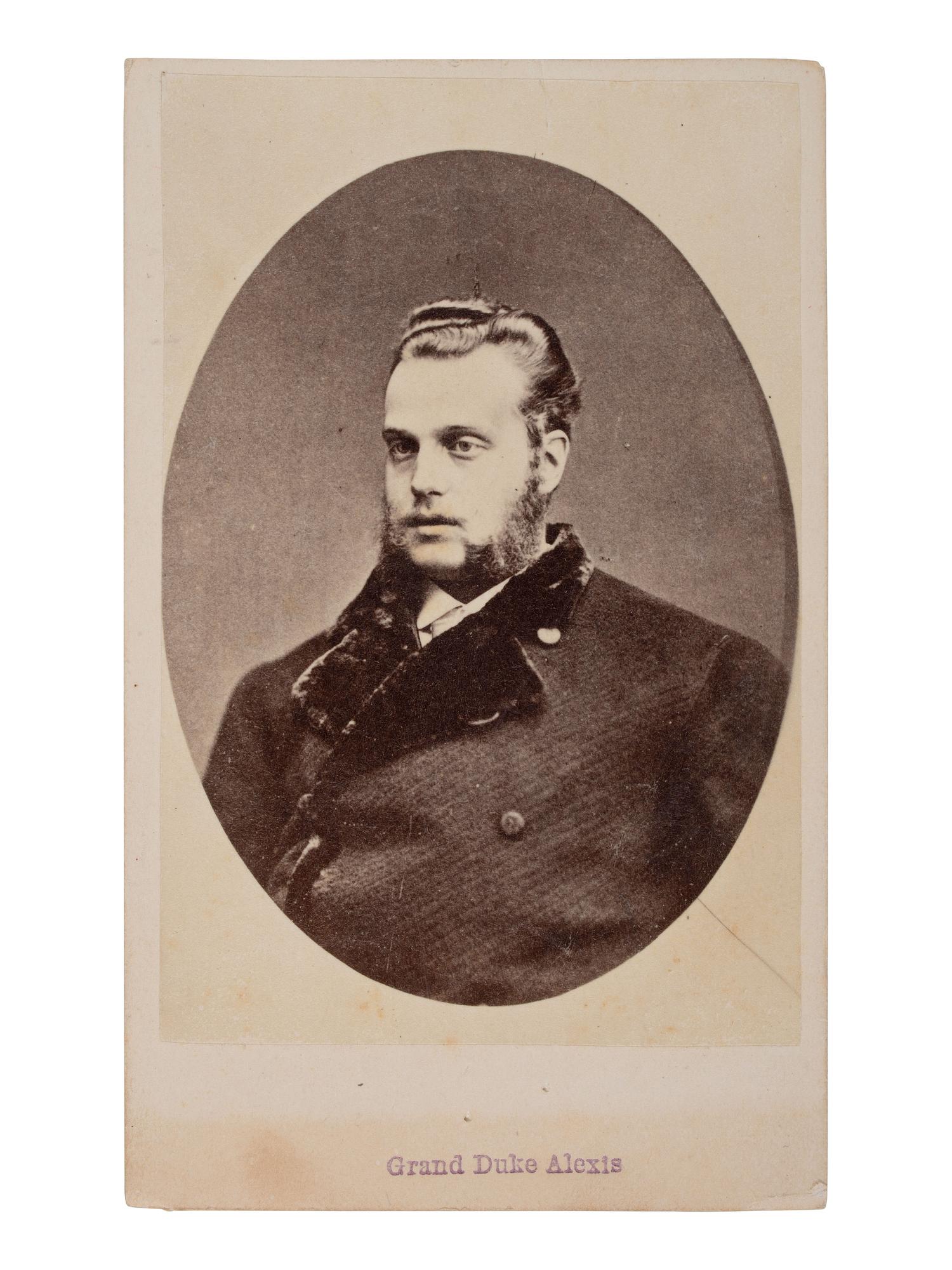 [CUSTER, George Armstrong]. SCHOLTEN, James A., photog. CDV of George Armstrong Custer in buckskins. [ With :] CDV of Grand Duke Alexis.
