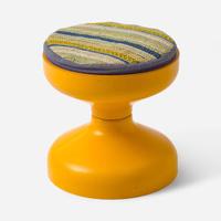 Erica Wilson (American, 1928-2011), Achille Castiglioni (Italian 1918-2002), and Pier Giacomo Castiglioni (Italian, 1913-1968) "Rocchetto" Kartell Stool with Erica Wilson Embroidered Cushion, Italy and USA, circa 1970