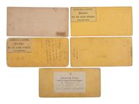 [LINCOLN FUNERAL]. A group of 5 stereoviews documenting the procession and buildings draped in mourning, Philadelphia.