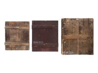 Three Russian Painted Wood Icon Panels