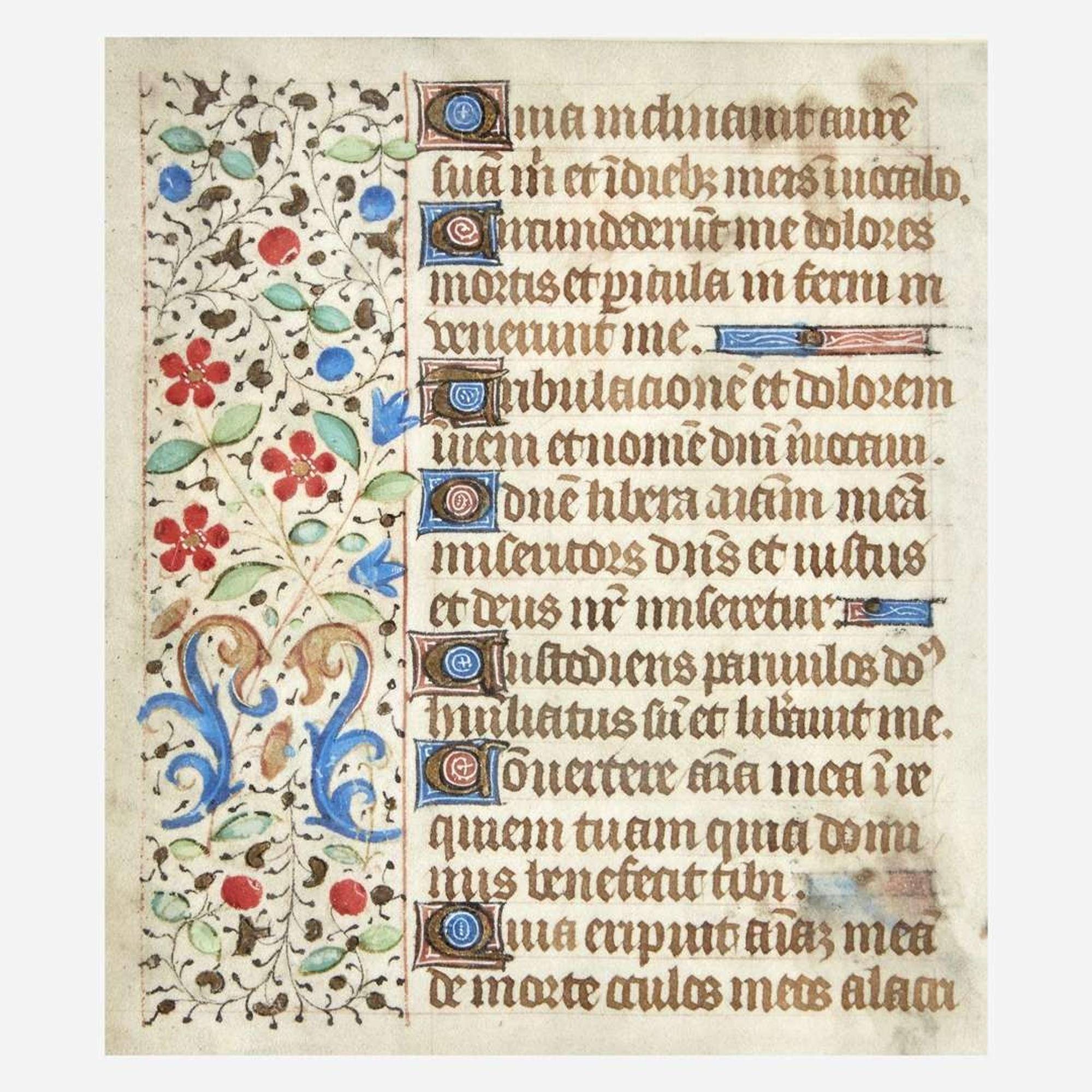 Two Framed Illuminated Manuscript Leaves