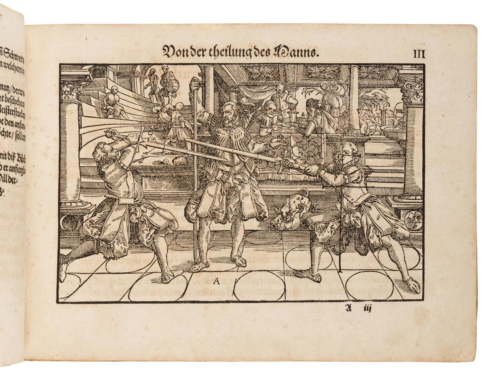 MEYER, Joachim (ca 1537-1571). Gründtliche Beschreibung, der freyen Ritterlichen unnd Adelichen kunst des Fechtens . Strasbourg: Berger, 1570.