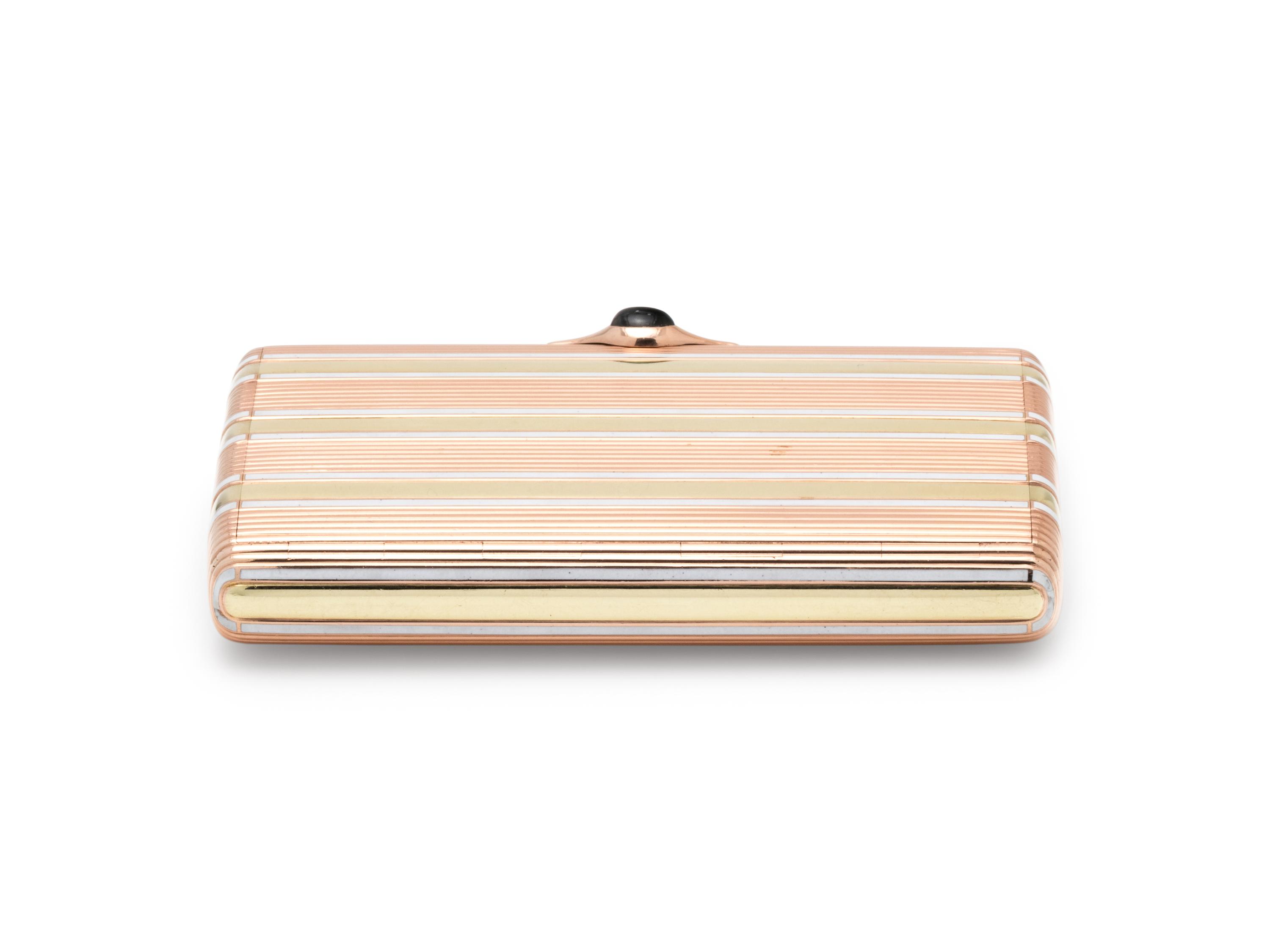A Russian Vari-Color Gold and Enamel Cigarette Case