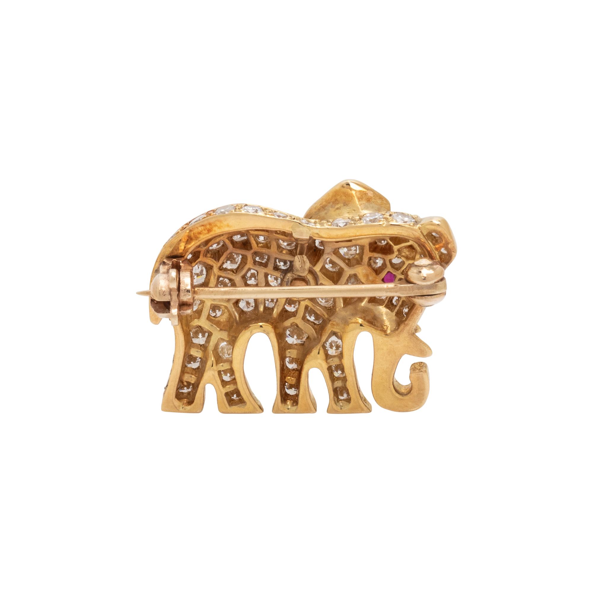 CARTIER, DIAMOND ELEPHANT BROOCH