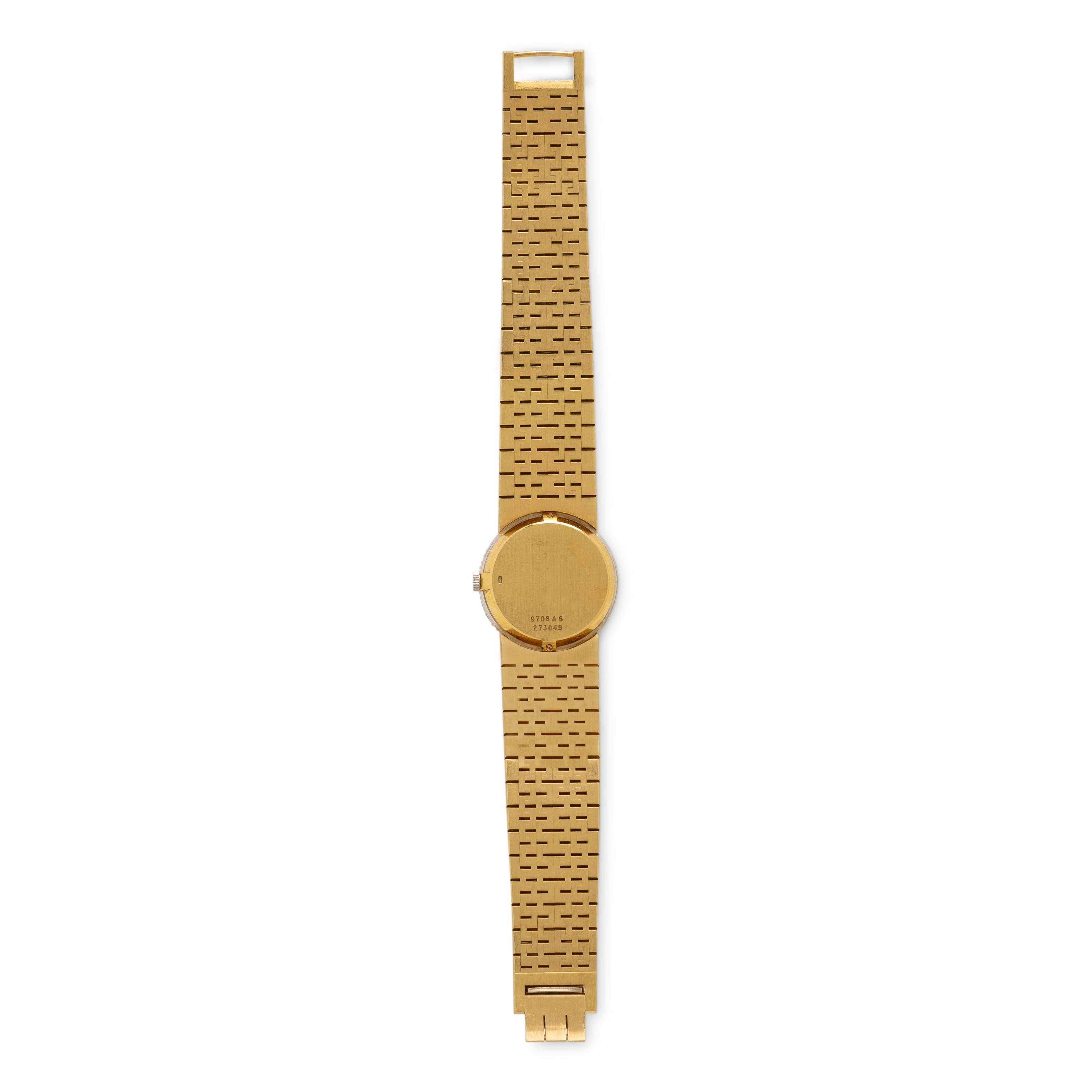 Piaget, Ref. 9706 A6, 18K Yellow Gold and Diamond Watch with Jade Dial