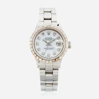 A lady's stainless steel diamond dial watch, Rolex Ref. 6516
