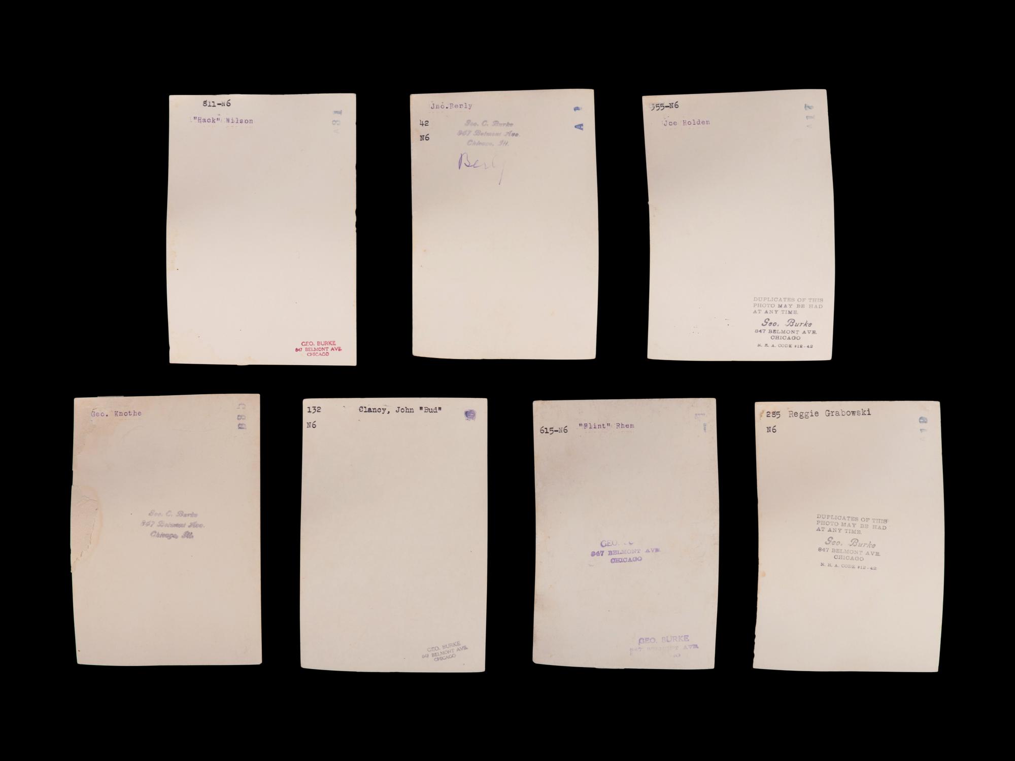 A Group of 105 1930s Original George Burke Philadelphia Phillies Photographs Owned by Jimmie Wilson,