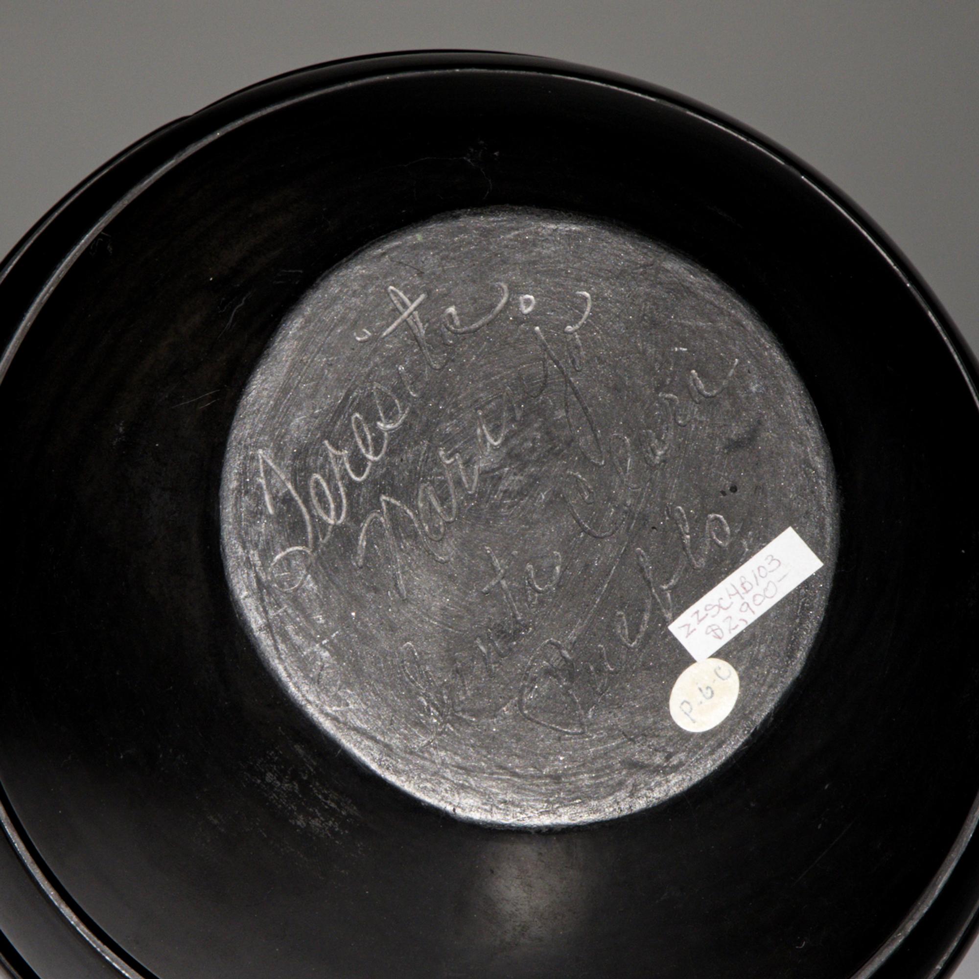 Teresita Naranjo (Santa Clara, 1919-1999) — Carved Blackware Pottery Jar, Avanyu