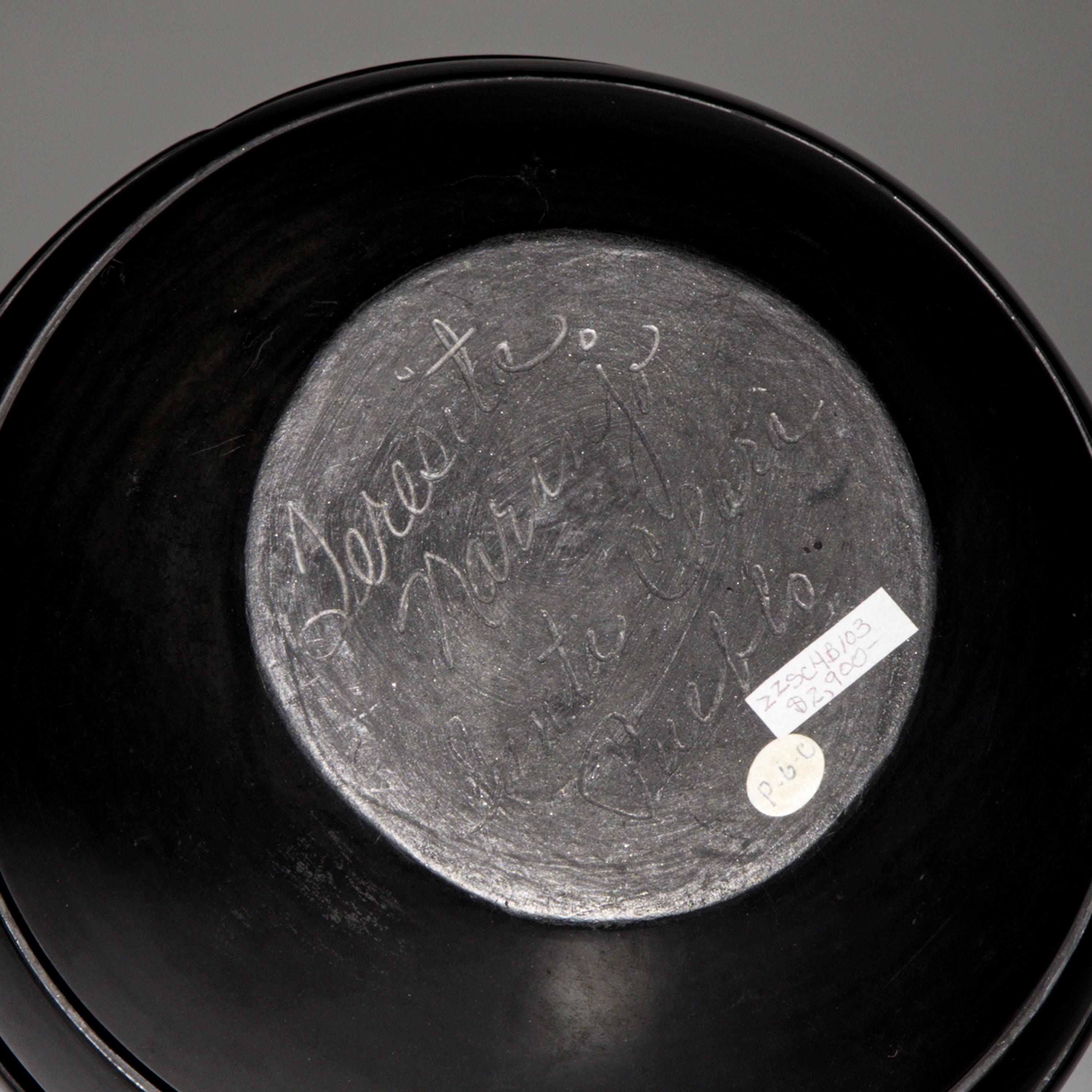 Teresita Naranjo (Santa Clara, 1919-1999) — Carved Blackware Pottery Jar, Avanyu