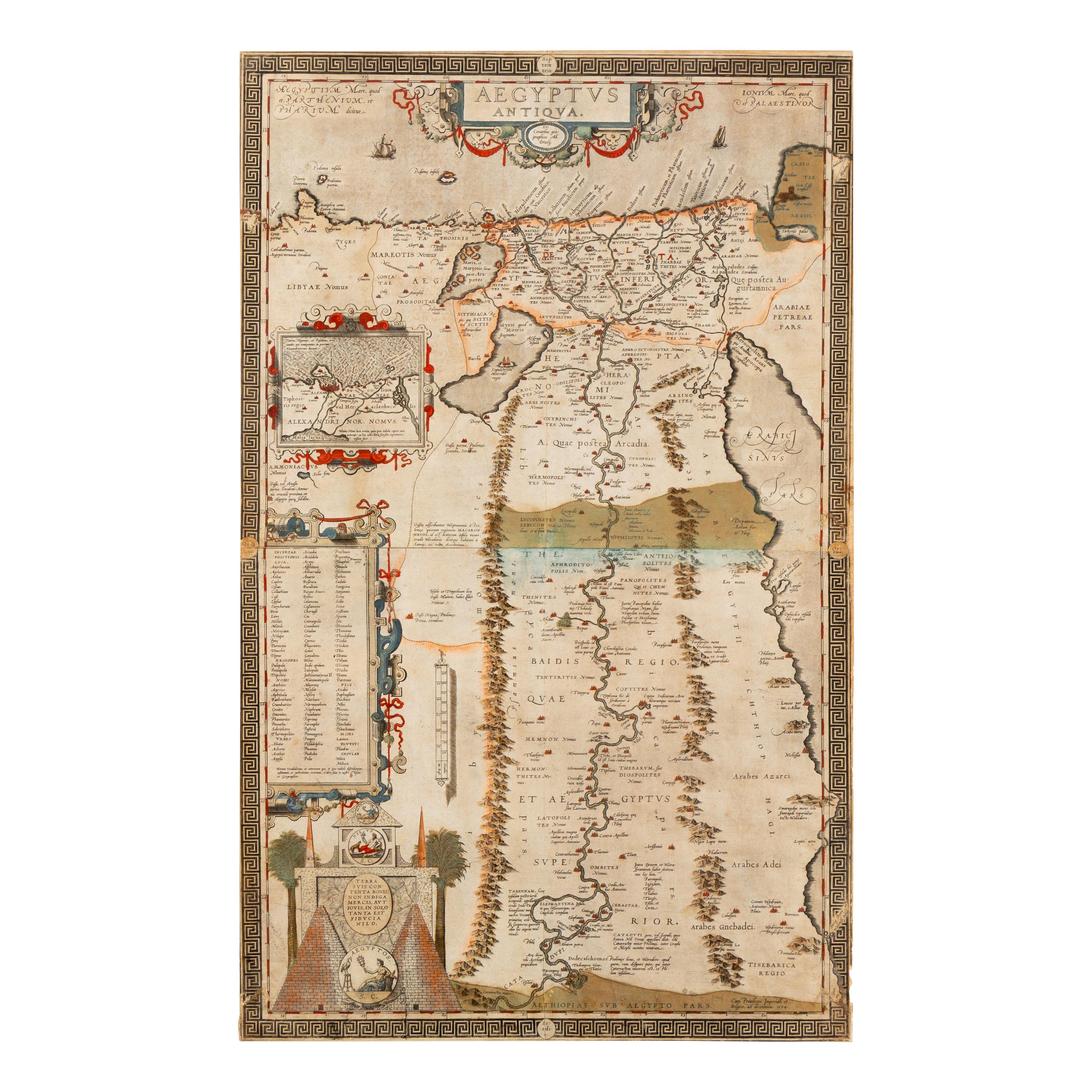 [Map]. Ortelius, Abraham (1527-1598). Aegyptus Antiqua . Antwerp, 1587.