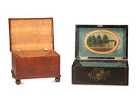 Two Paint Decorated Dresser Boxes