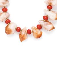 TONY DUQUETTE, CITRINE AND AMBER BEAD NECKLACE