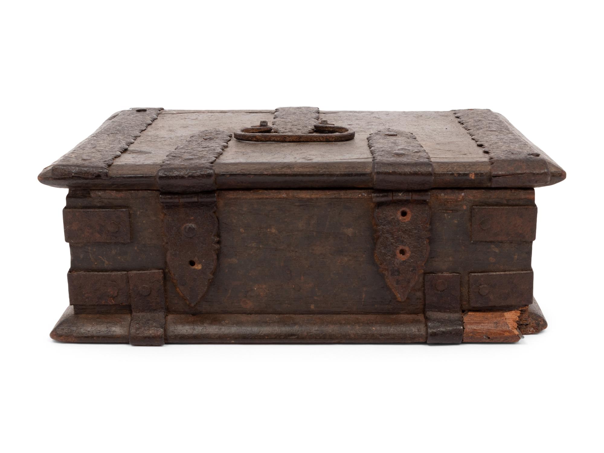A Spanish Iron Mounted Strong Box