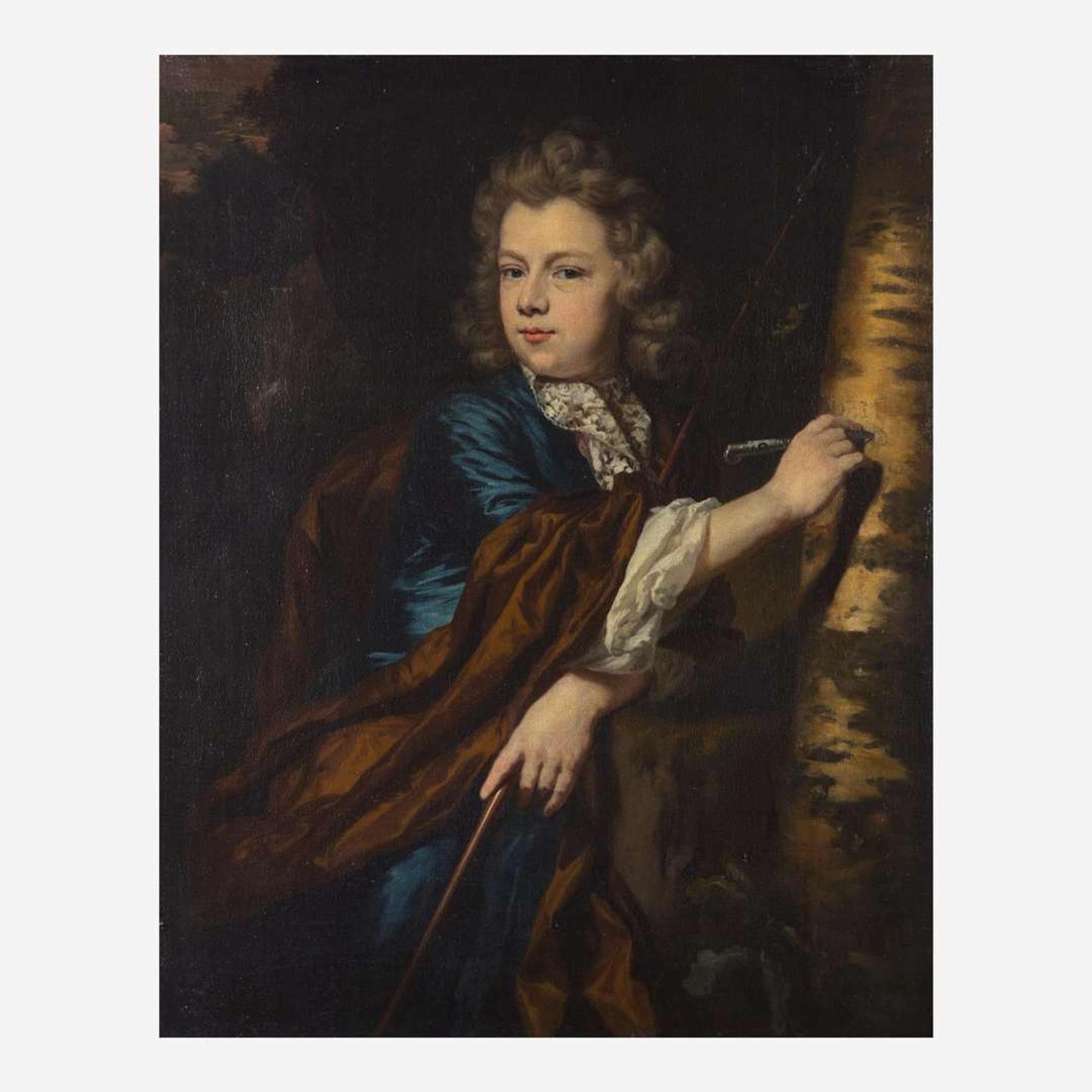 Circle of Johannes van der Stock (Dutch, active 1656-1676) Portrait of a Gentleman, Bust-Length; together with Portrait of a Lady with Blue Sash, Bust-Length (A Pair)