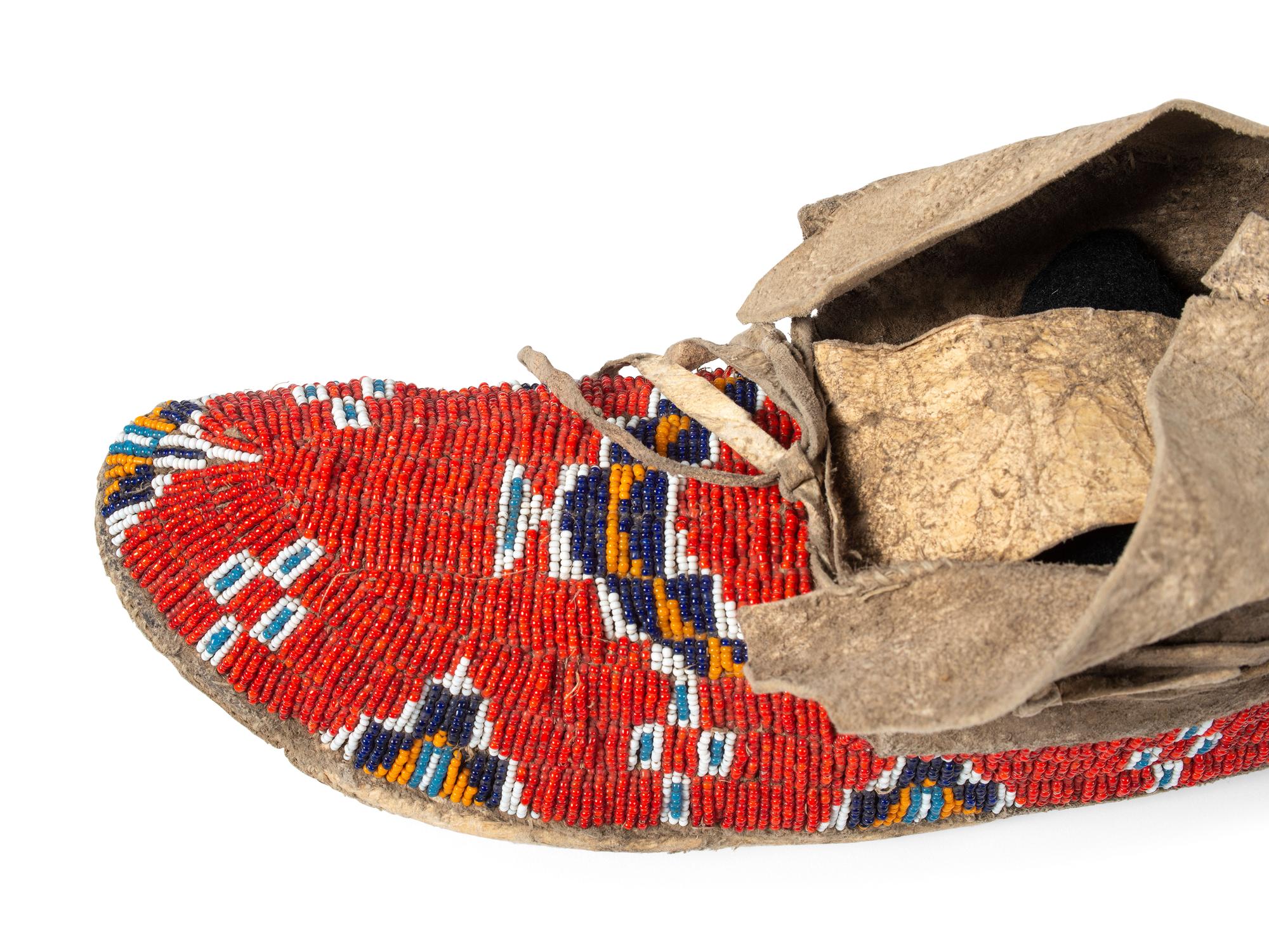 Sioux Beaded Hide Moccasins