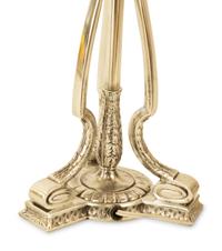 A Silver-Plate Table Lamp with a Reverse-Painted Glass Shade